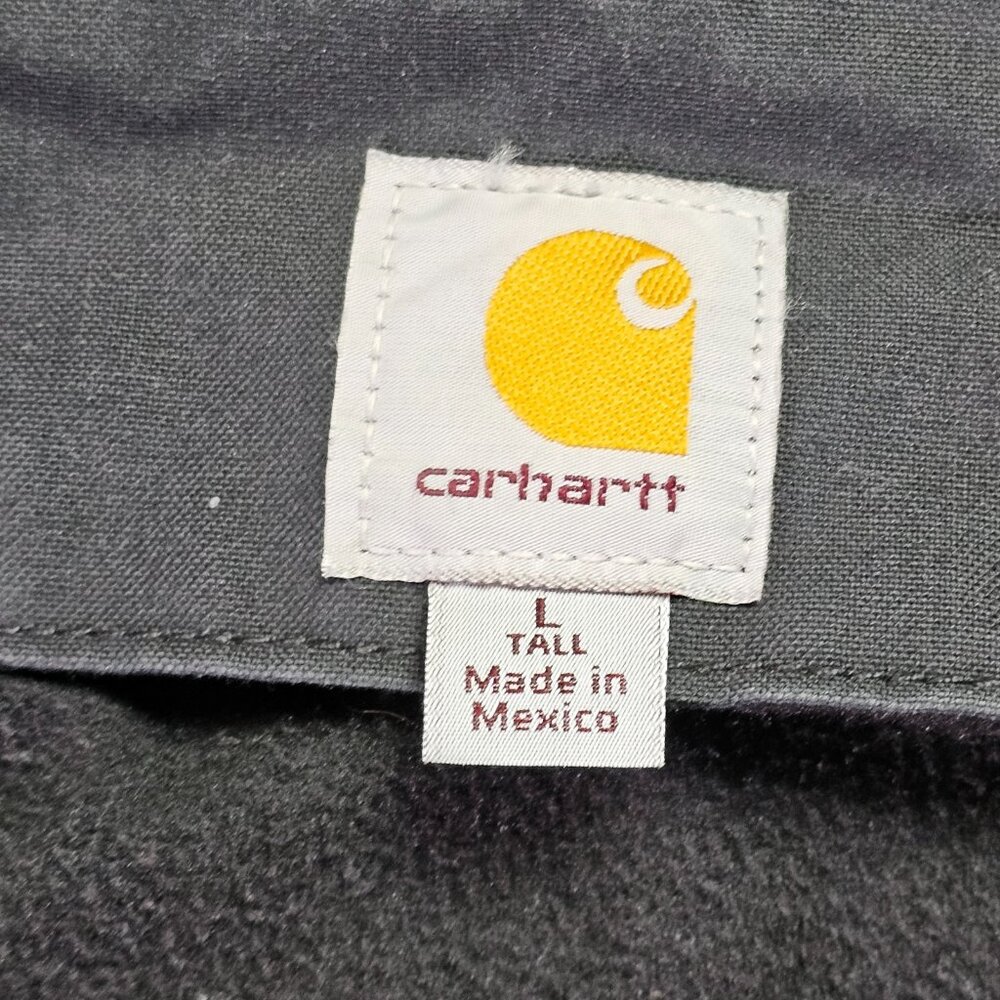 Carhartt Quick Duck Livingston Jacket Mens L Tall Black Thinsulate Hood Workwear - Picture 5 of 12